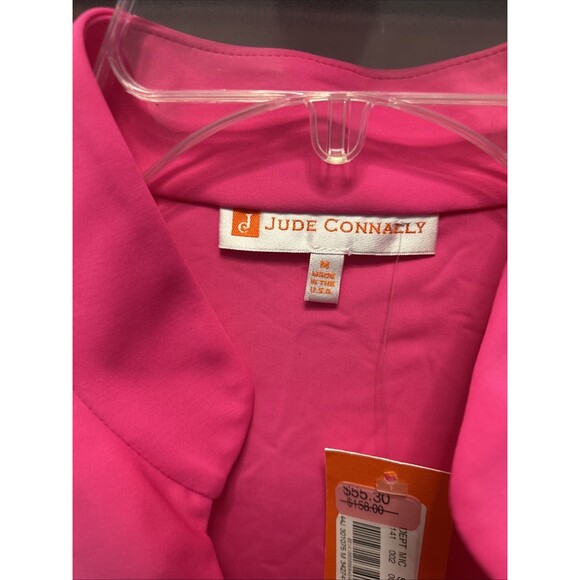 Hot Pink Jude Connally sleeveless top with a mandarin collar, Medium, New W/Tags - Picture 3 of 5